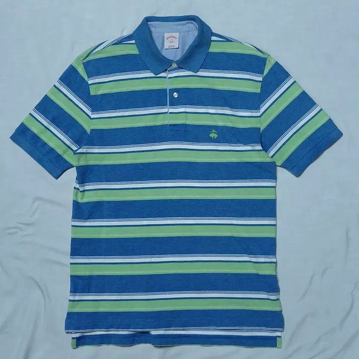 [BUNJANG] Brooks Brothers 346 Stripe Polo Shirt / [S] 브룩스 브라더스 346 스트라이프 폴로 셔츠 (블루/그린)
