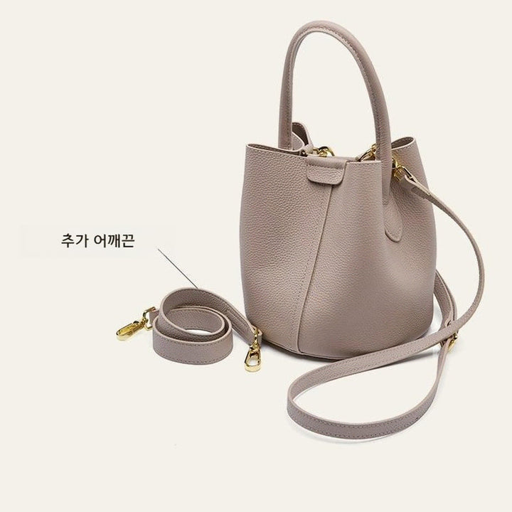 [BUNJANG] Soft Cowhide Bucket Bag Handbag / 여성용 부드러운 소가죽 버킷백 숄더백 핸드백