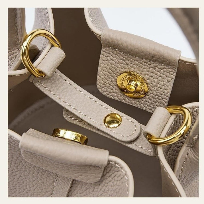 [BUNJANG] Soft Cowhide Bucket Bag Handbag / 여성용 부드러운 소가죽 버킷백 숄더백 핸드백