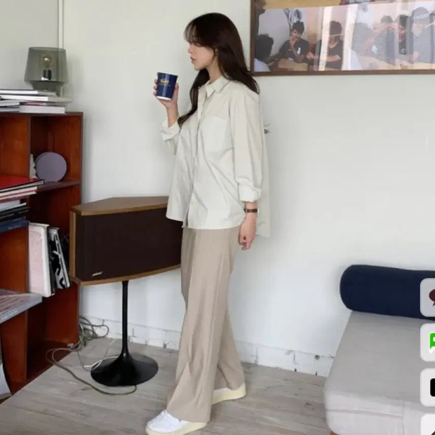[BUNJANG] 98°C Wide Slacks Sand Beige Long M / (새상품/롱M) 98도씨 제작 와이드 슬랙스 샌드베이지
