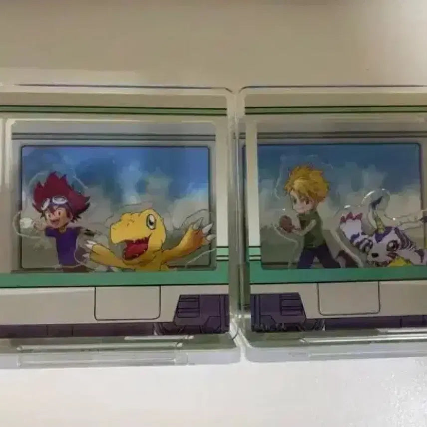 [BUNJANG] Digimon Exhibition Tank Acrylic Diorama (Taichi, Matt) Bundle Set / 디지몬 전시회 전차 아크릴 디오라마(태일,매튜)일괄