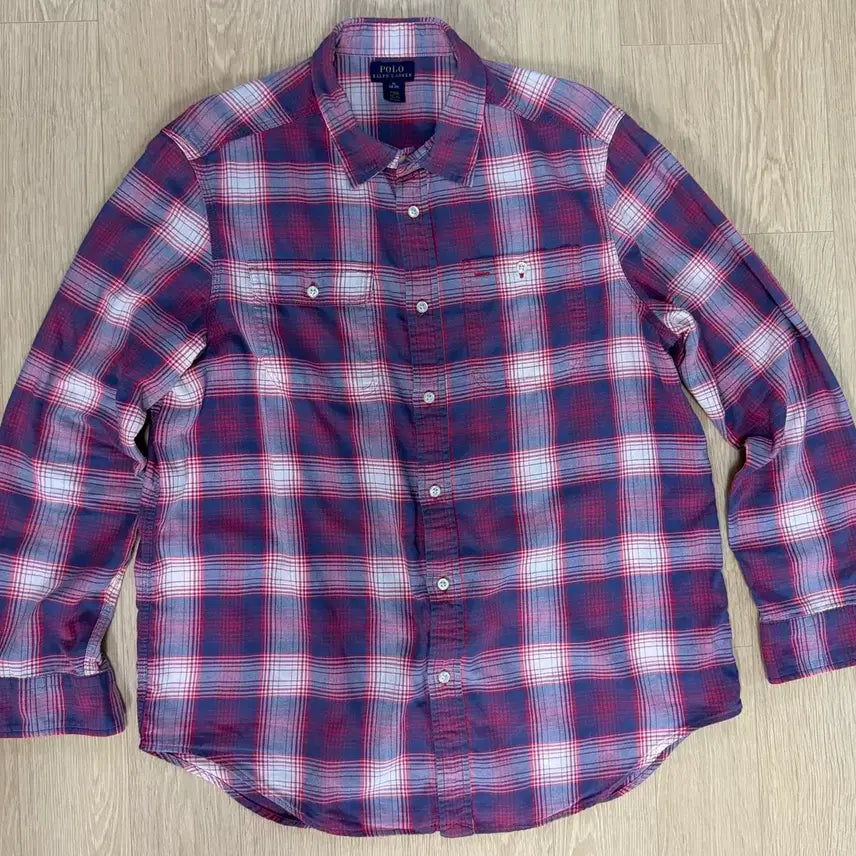 [BUNJANG] Polo Planet Check Shirt / 폴로 셔츠 95사이즈 플란넷 체크 남방 남여공용1회세탁