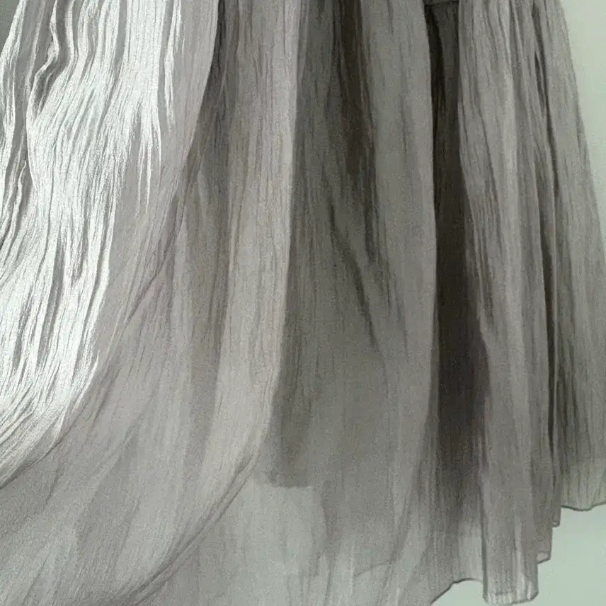 [BUNJANG] Gray Pleated Long Skirt / 그레이 주름 롱 스커트