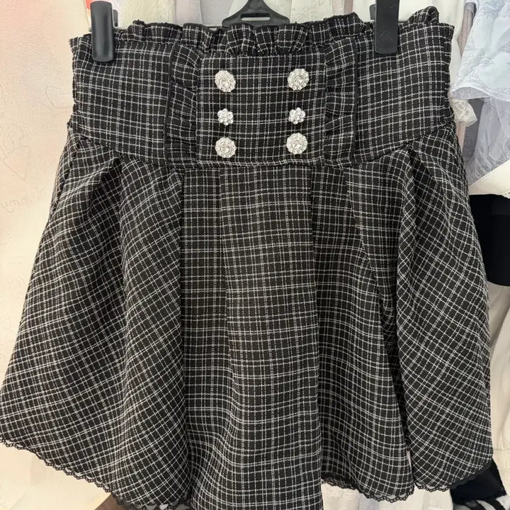 [BUNJANG] Noemi Gyu-vik Chidori Lace Skirt / 노에미 규빅 치도리 레이스 스커트 양산형지뢰계리즈리사피움미셸마카롱