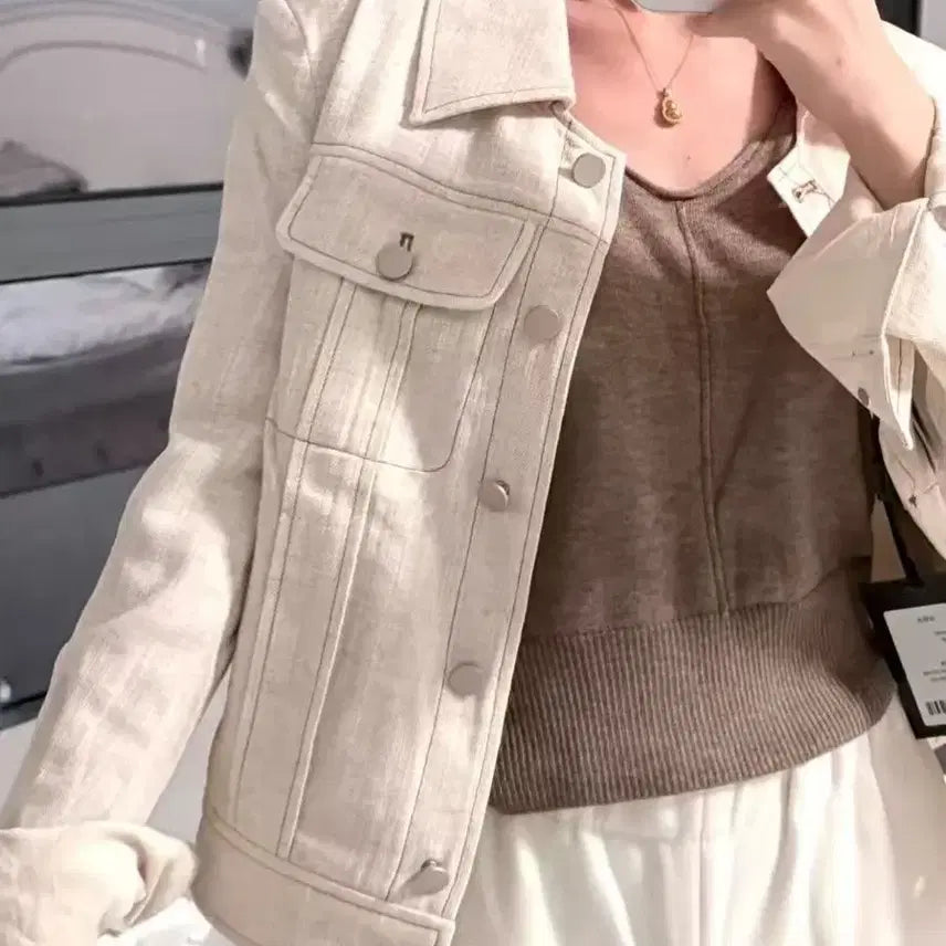 [BUNJANG] Ivory Denim Jacket / 아이보리 데님 스타일 자켓