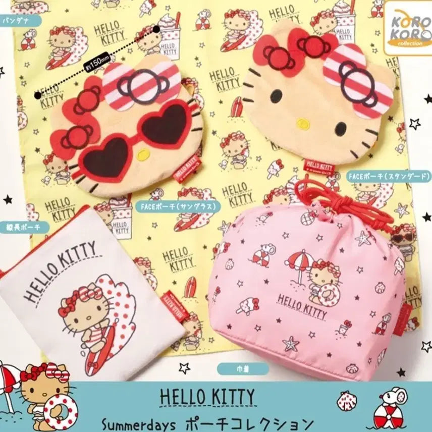 [BUNJANG] Hello Kitty Summer Days Bandana Handkerchief / [새상품] 헬로키티 써머데이즈 summer day 가챠 손수건 반다나