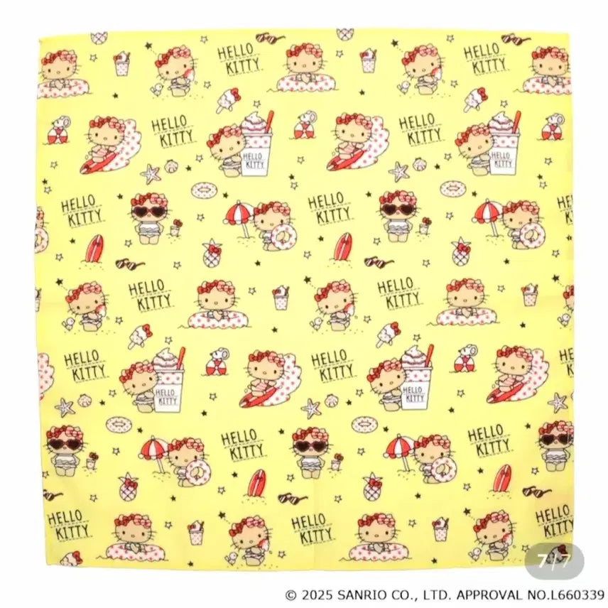 [BUNJANG] Hello Kitty Summer Days Bandana Handkerchief / [새상품] 헬로키티 써머데이즈 summer day 가챠 손수건 반다나