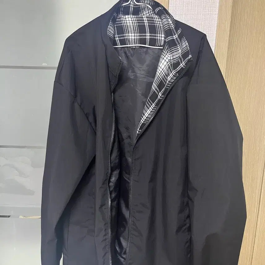 [BUNJANG] Bywave Check Colorblock Two-Way Wind Jacket / 체크 배색 윈드 투웨이 자켓