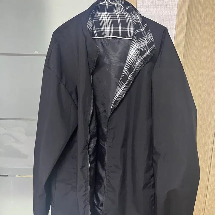 [BUNJANG] Bywave Check Colorblock Two-Way Wind Jacket / 체크 배색 윈드 투웨이 자켓