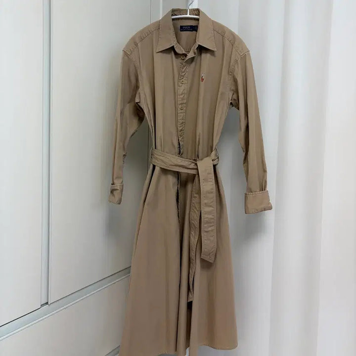 [SOLD OUT] 폴로랄프로렌 코튼 롱 셔츠 원피스 베이지