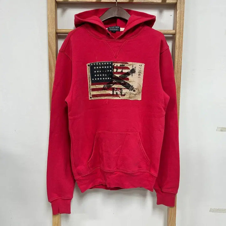 [BUNJANG] Polo Jeans Company Usa Flag Patch Hoodie / 폴로 진스 컴퍼니 성조기 패치 후드티