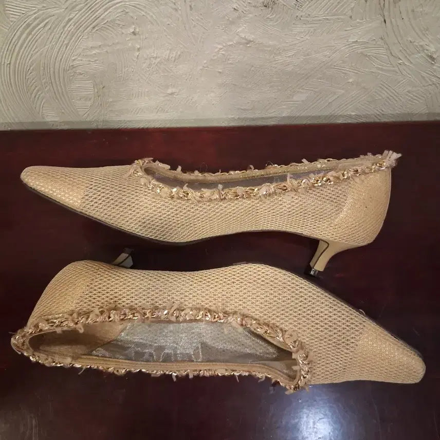 [BUNJANG] Time Gold Accent Pumps Heels / 타임 구두