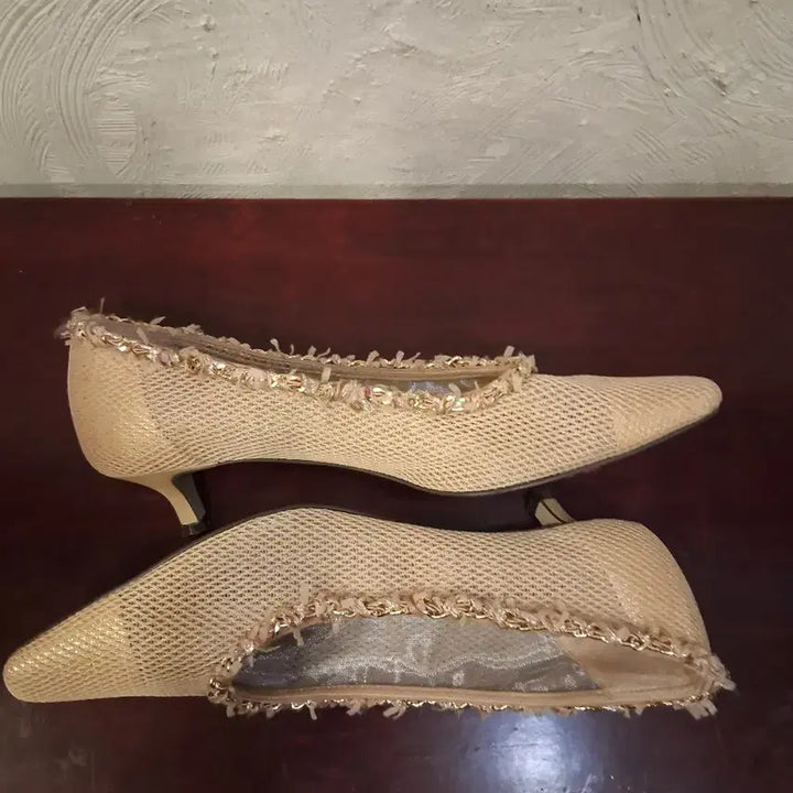 [BUNJANG] Time Gold Accent Pumps Heels / 타임 구두