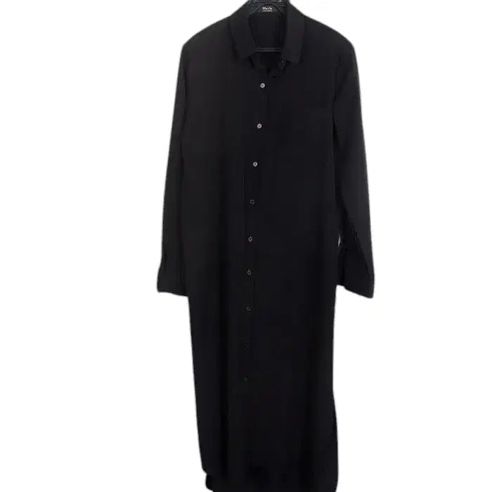 [BUNJANG] Marie Simple Black Shirt Dress / 여성M / 마리 국내제작 심플 블랙 셔츠원피스BK 12-30