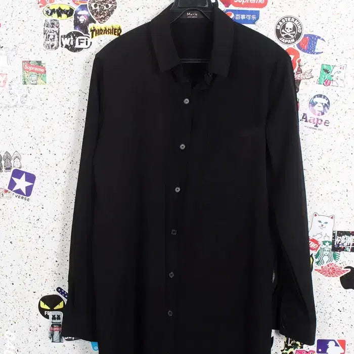 [BUNJANG] Marie Simple Black Shirt Dress / 여성M / 마리 국내제작 심플 블랙 셔츠원피스BK 12-30