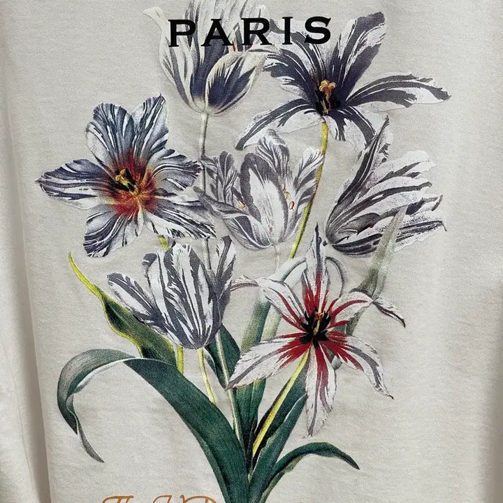 [BUNJANG] Wooyoungmi Flower Printed Long Sleeve T-Shirt / 우영미 플라워 프린팅 롱슬리브 티셔츠 48