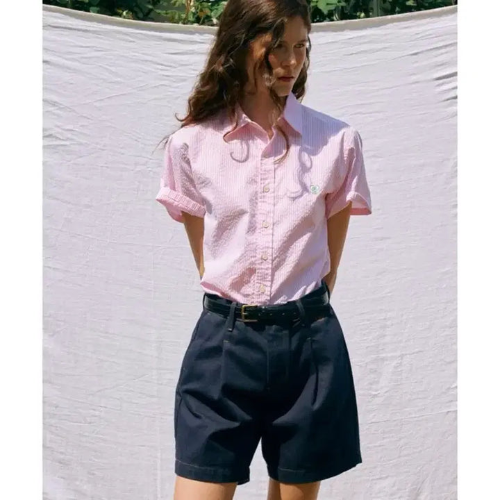 [BUNJANG] Sienne Classic Logo Shirt Pink M / 시엔느 클래식 로고 셔츠 핑크 M