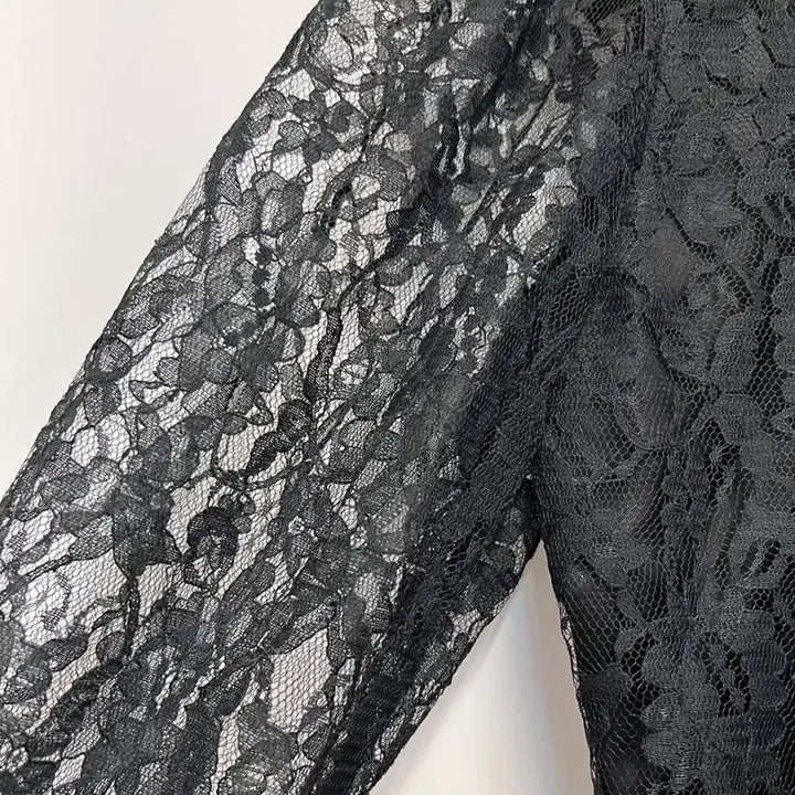 [BUNJANG] Gunne Sax Black Lace Ribbon Blouse / GUNNESAX 블랙 레이스 리본 블라우스
