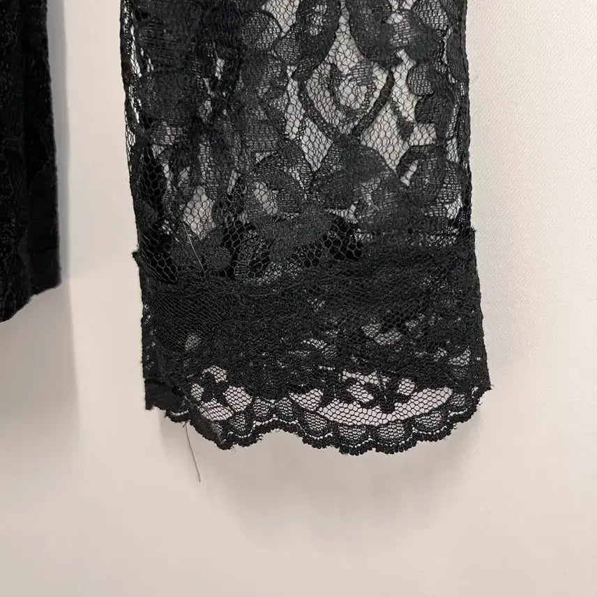 [BUNJANG] Gunne Sax Black Lace Ribbon Blouse / GUNNESAX 블랙 레이스 리본 블라우스