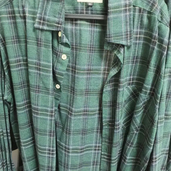 [SOLD OUT] 다이아몬드 레이라 체크 남방 그린 XL