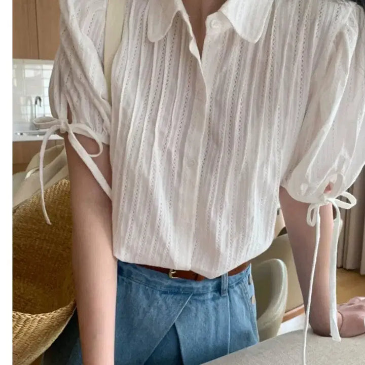 [BUNJANG] The Wish Liz Pintuck Blouse / 더위시 리즈 핀턱 블라우스