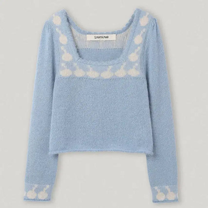 [BUNJANG] Smooth Mood Droplet Knit Sweater Sky Blue / 스무드무드 droplet knit 스카이블루