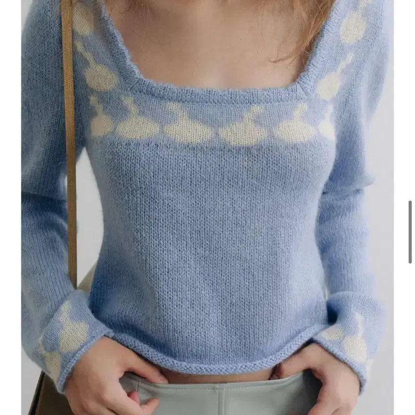 [BUNJANG] Smooth Mood Droplet Knit Sweater Sky Blue / 스무드무드 droplet knit 스카이블루