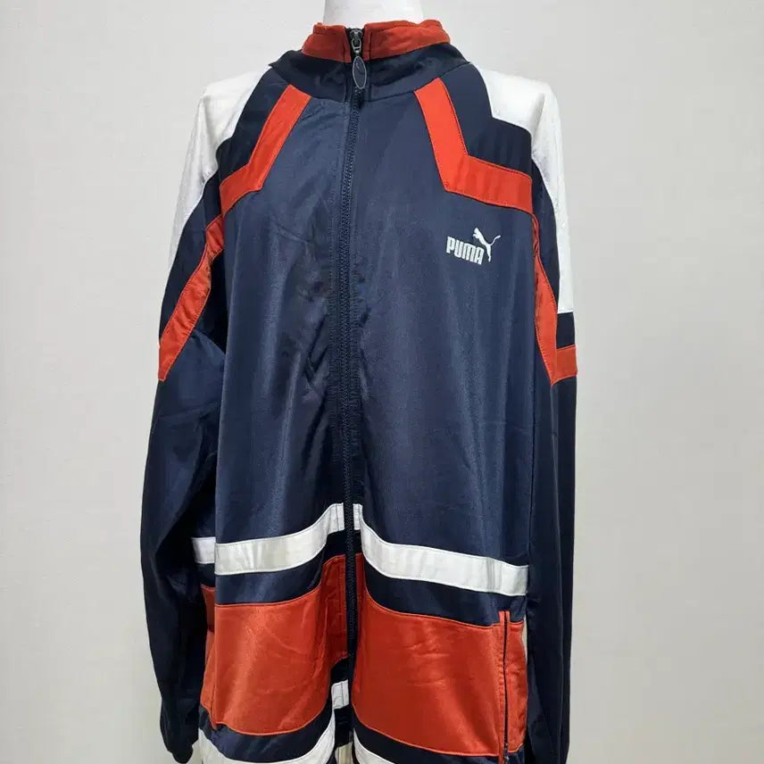 [BUNJANG] Puma Navy/Orange/White Track Jacket / 퓨마 네이비/오렌지/화이트 트랙 져지