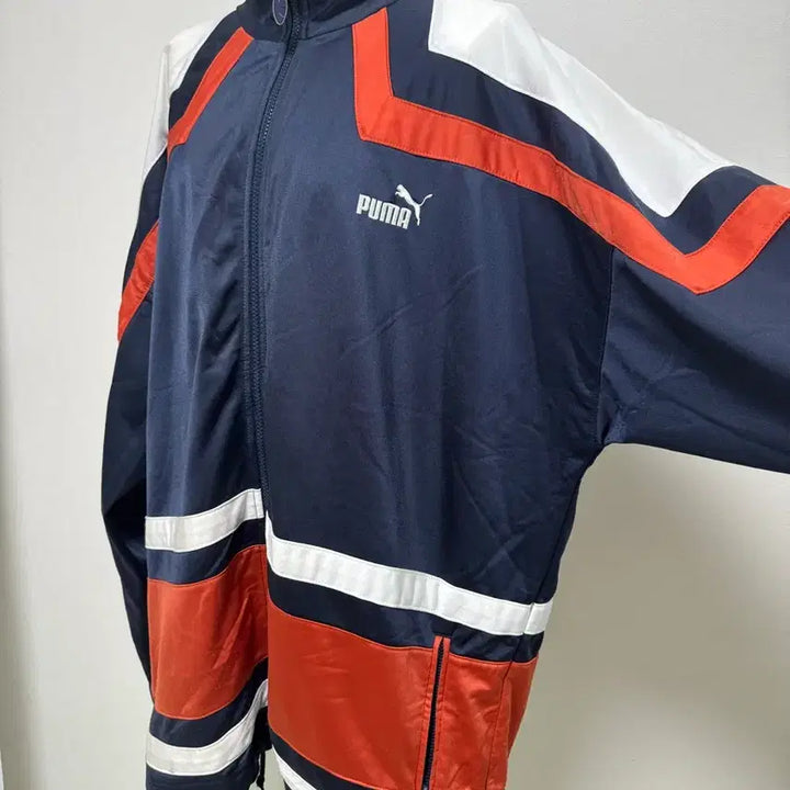 [BUNJANG] Puma Navy/Orange/White Track Jacket / 퓨마 네이비/오렌지/화이트 트랙 져지