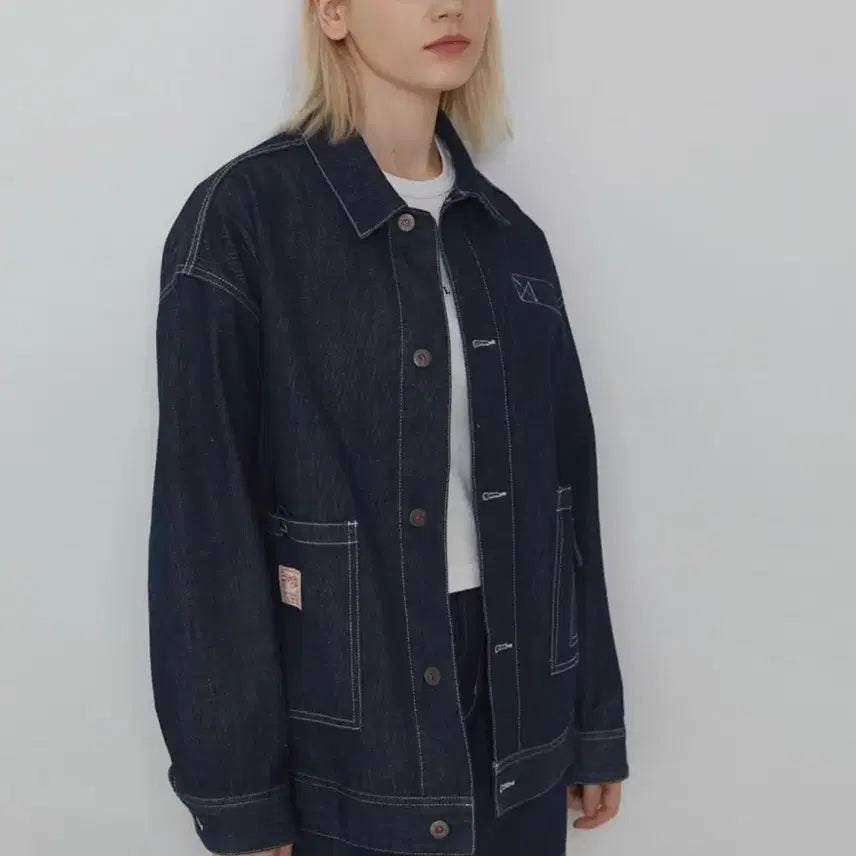 [SOLD OUT] 맥우드건 오버핏 다크인디고 트러커 데님재킷 S사이즈