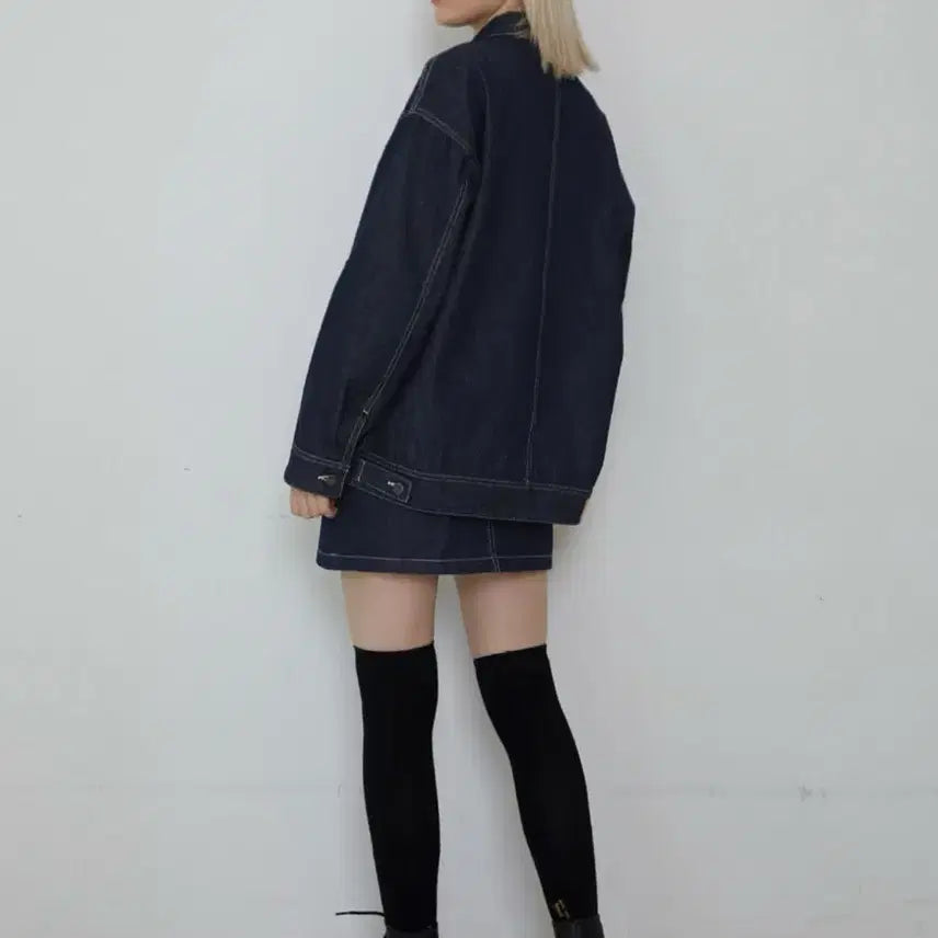 [SOLD OUT] 맥우드건 오버핏 다크인디고 트러커 데님재킷 S사이즈