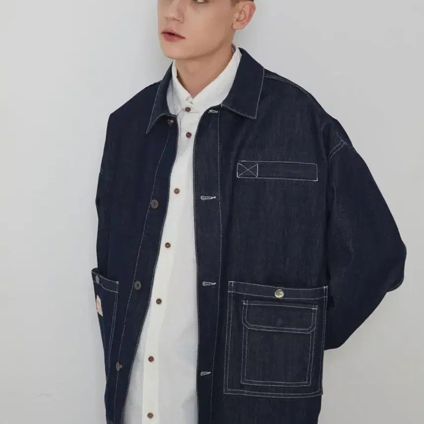 [SOLD OUT] 맥우드건 오버핏 다크인디고 트러커 데님재킷 S사이즈