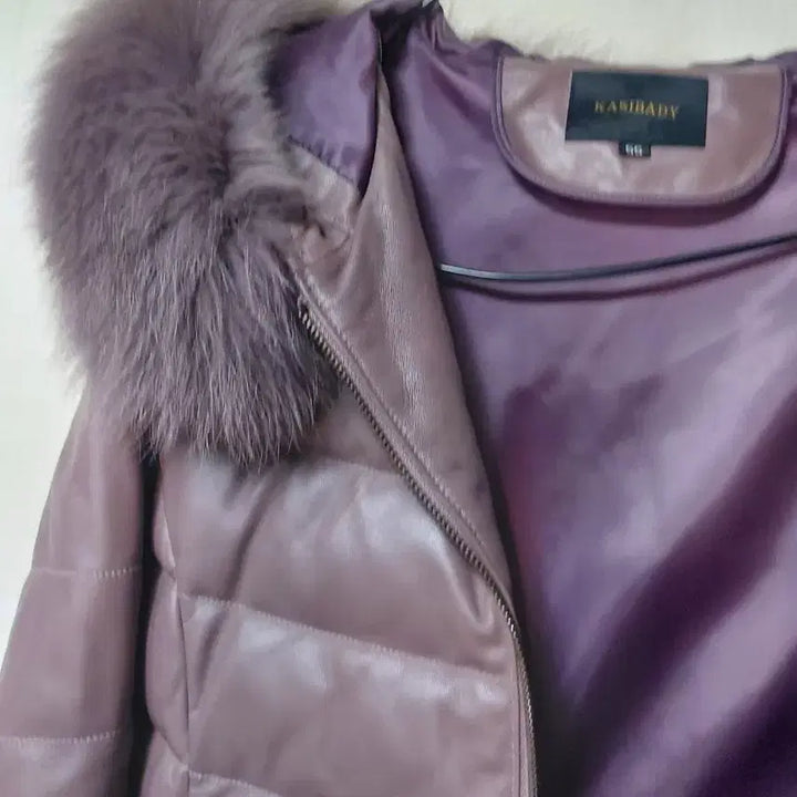 [BUNJANG] Kasibody Leather Goose Down Long Coat with Fox Fur / 카시바디 가죽 구스패딩 롱 코트 폭스 fur