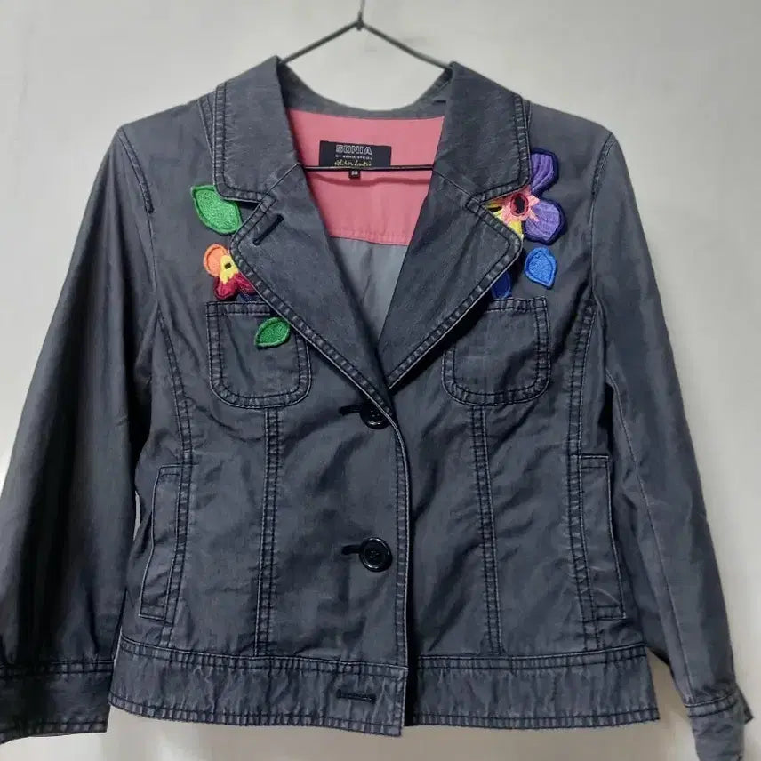 [BUNJANG] Sonia Flower Jacket Black Size 55 / 소니아 플라워 자켓 블랙 55사이즈