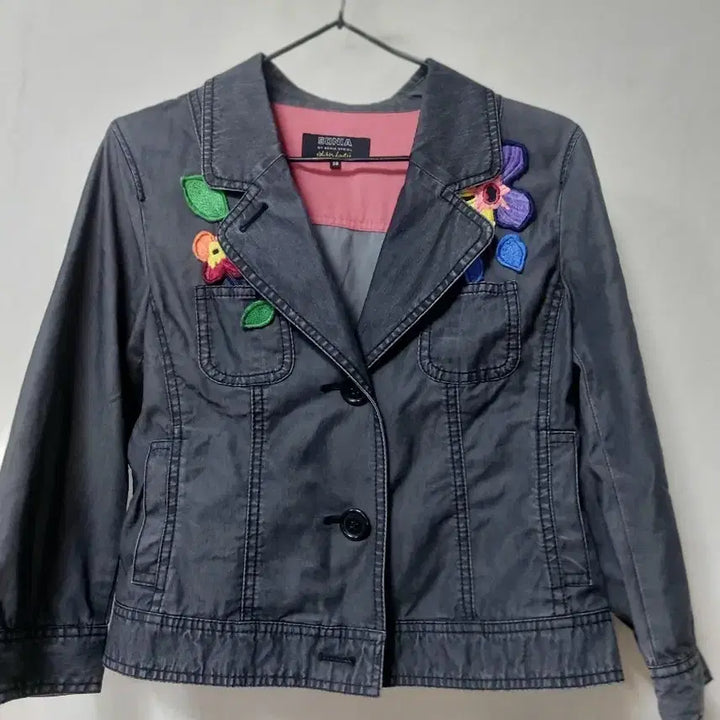 [BUNJANG] Sonia Flower Jacket Black Size 55 / 소니아 플라워 자켓 블랙 55사이즈