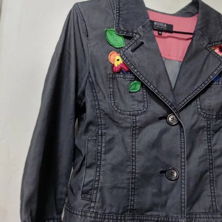 [BUNJANG] Sonia Flower Jacket Black Size 55 / 소니아 플라워 자켓 블랙 55사이즈