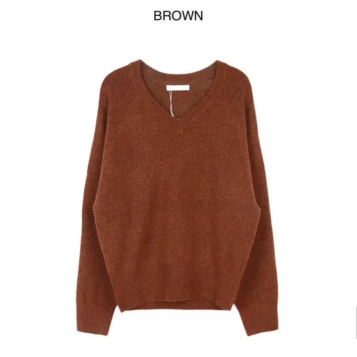 [BUNJANG] Loopon Haze Loose V-Neck Knit Sweater / 루프온 헤이즈 루즈 브이넥 니트