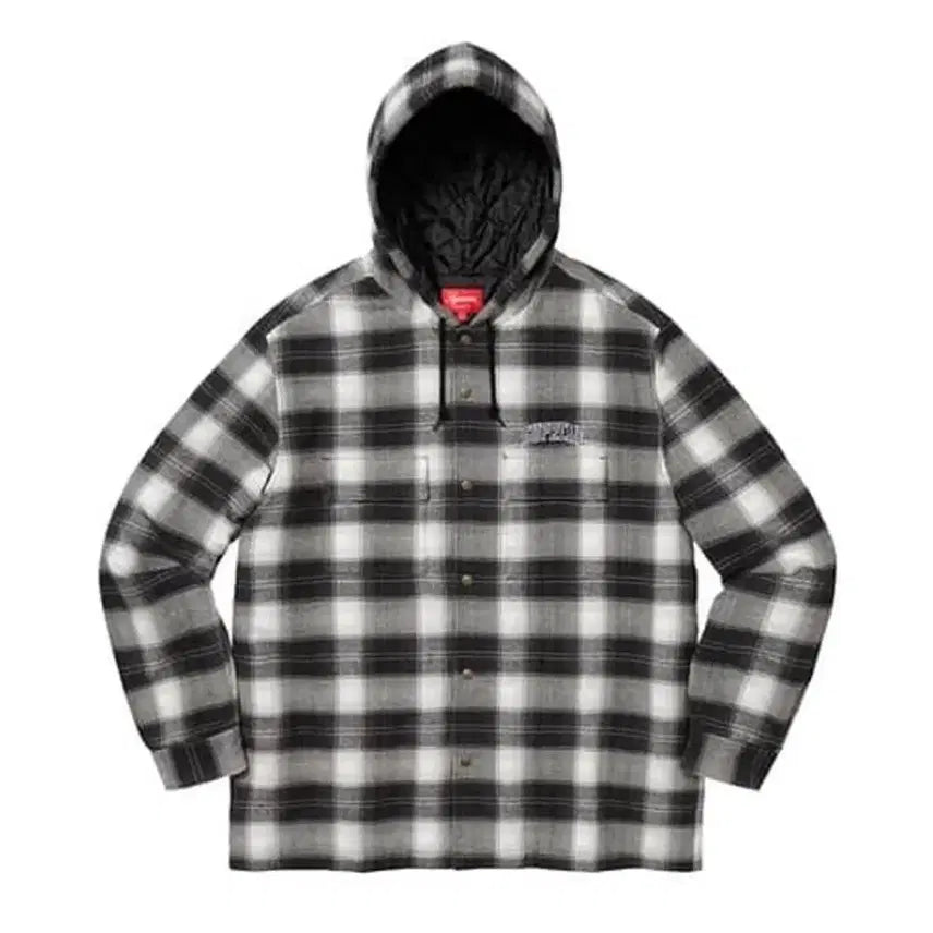 [BUNJANG] Supreme 19FW Quilted Plaid Shirt Hoodie / 슈프림 19FW 퀼티드 후디 플레이드 셔츠