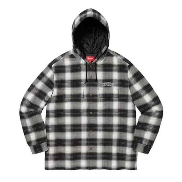 [BUNJANG] Supreme 19FW Quilted Plaid Shirt Hoodie / 슈프림 19FW 퀼티드 후디 플레이드 셔츠
