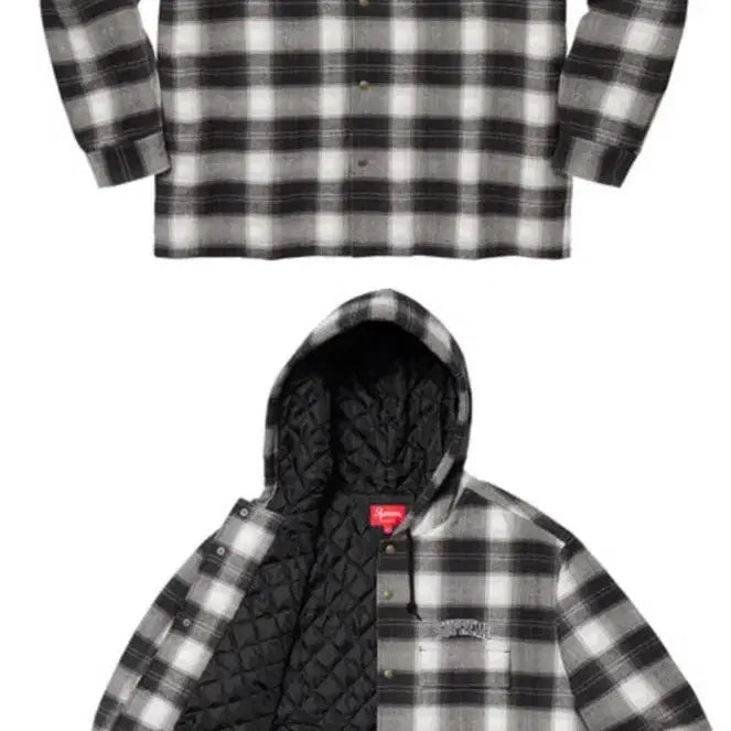[BUNJANG] Supreme 19FW Quilted Plaid Shirt Hoodie / 슈프림 19FW 퀼티드 후디 플레이드 셔츠