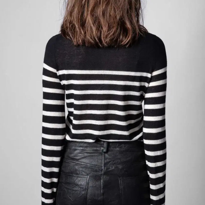 [BUNJANG] Zadig &amp; Voltaire Cashmere Striped Sweater / 쟈딕앤볼테르 소스 캐시미어 스트라이프 스웨터