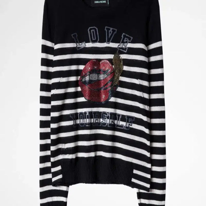 [BUNJANG] Zadig &amp; Voltaire Cashmere Striped Sweater / 쟈딕앤볼테르 소스 캐시미어 스트라이프 스웨터