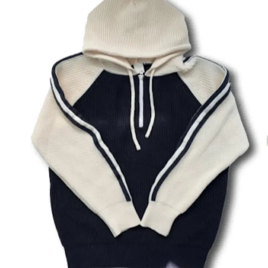 [BUNJANG] Half-Zip Hoodie Knitwear / 후드 반집업 니트