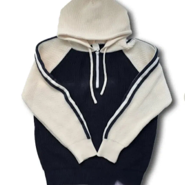 [BUNJANG] Half-Zip Hoodie Knitwear / 후드 반집업 니트