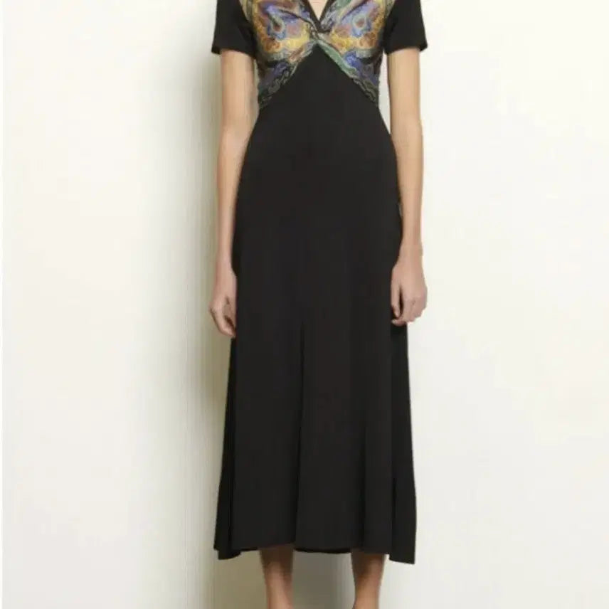 [SOLD OUT] 산드로 페이즐리 블랙 롱 원피스