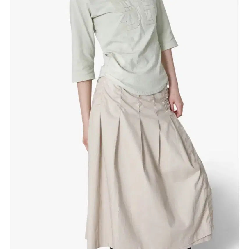 [BUNJANG] ESSAY Pleated Buckle Long Skirt / 에쎄이 / 플리츠 버클 롱스커트