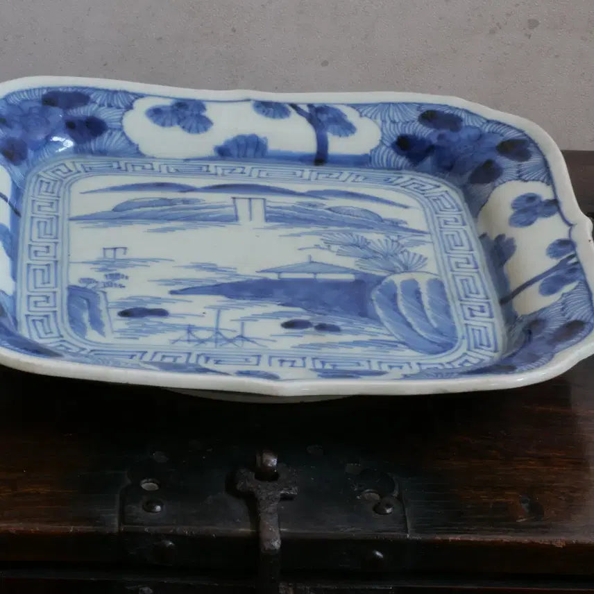 [BUNJANG] Antique Blue and White Porcelain Landscape Plate / 골동품 청화백자 산수문 접시 호승