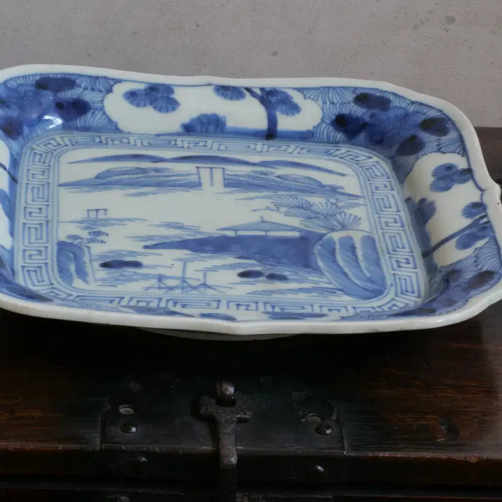 [BUNJANG] Antique Blue and White Porcelain Landscape Plate / 골동품 청화백자 산수문 접시 호승