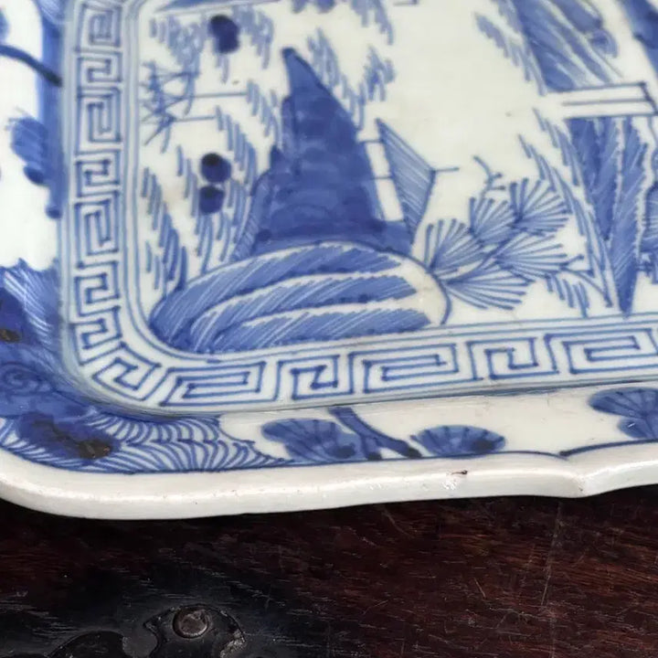 [BUNJANG] Antique Blue and White Porcelain Landscape Plate / 골동품 청화백자 산수문 접시 호승