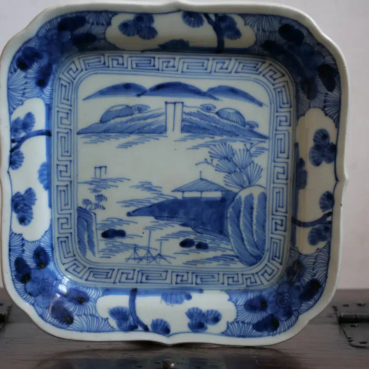 [BUNJANG] Antique Blue and White Porcelain Landscape Plate / 골동품 청화백자 산수문 접시 호승